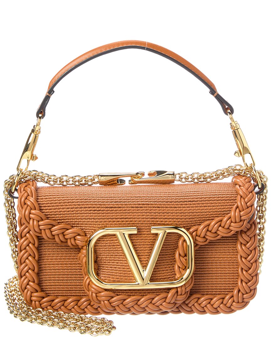 Valentino Garavani Valentino Vlogo Loco Small Leather Shoulder Bag In Brown