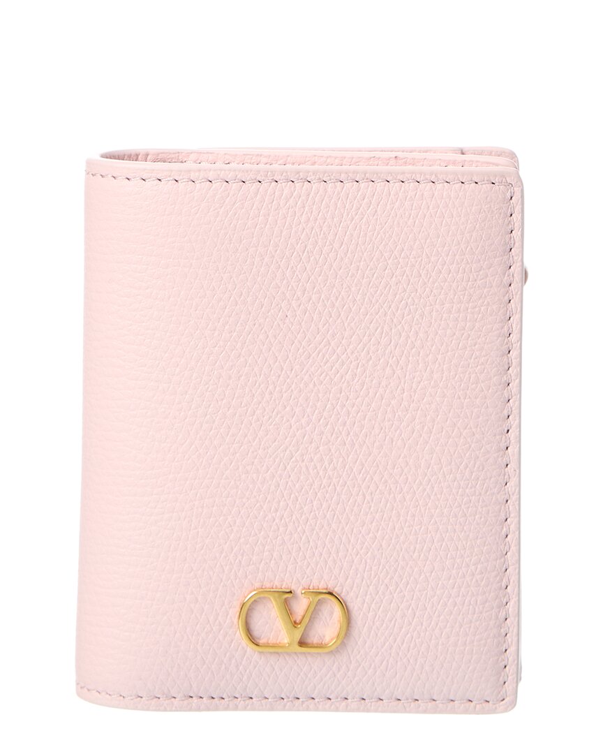 Valentino Garavani Valentino Vlogo Leather Card Case In Black