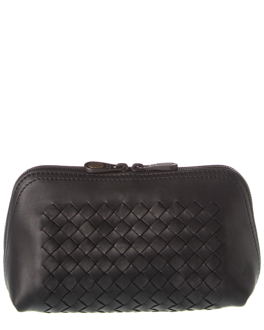 Bottega Veneta Intrecciato Leather Cosmetic Bag Women's Black | eBay
