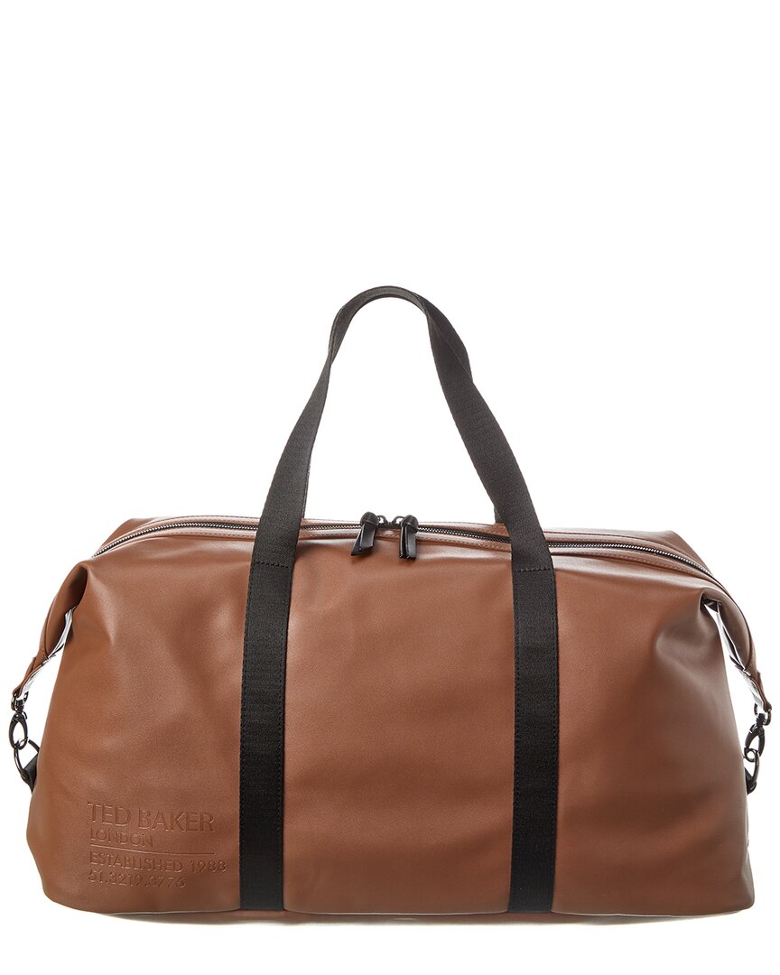 Shop Ted Baker Tomson Recycled Holdall Duffel Bag In Brown