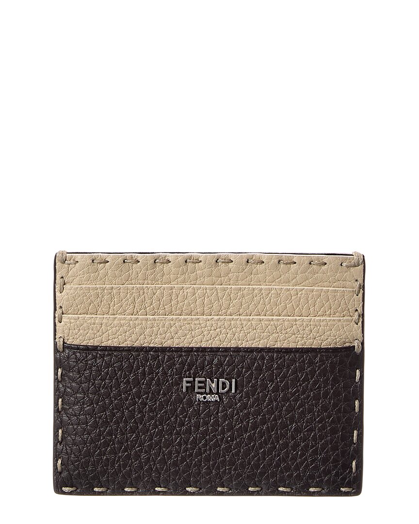 Fendi Selleria Leather Card Case In Multi