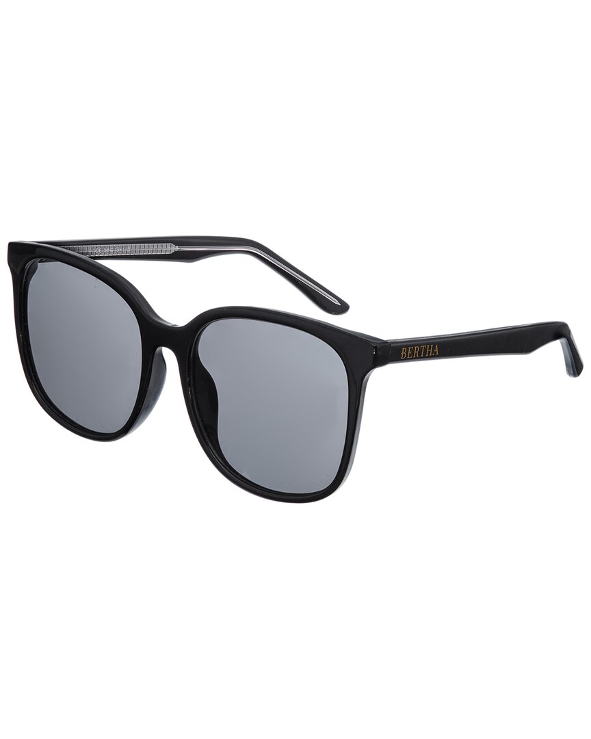 Bertha Women's Brsbr050c1 55mm Polarized Sunglasses In Black