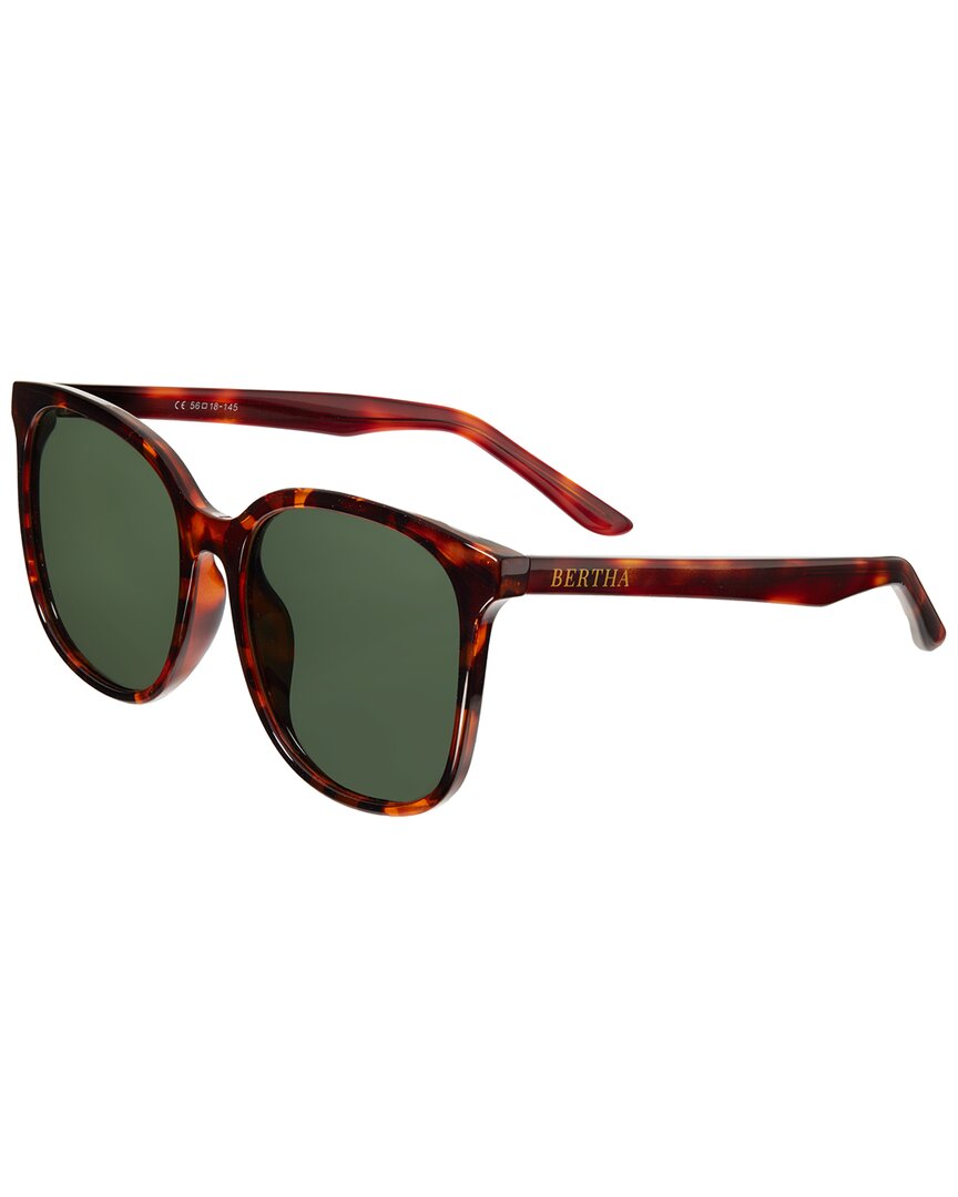 Shop Bertha Women's Brsbr050c2 55mm Polarized Sunglasses In Brown