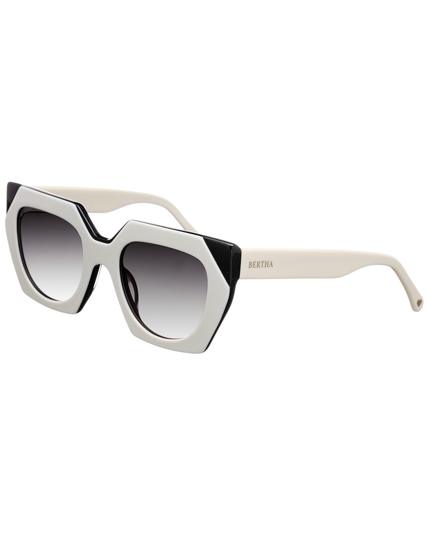 Bertha Ladies White Cat Eye Sunglasses Brsit105-3 In Black