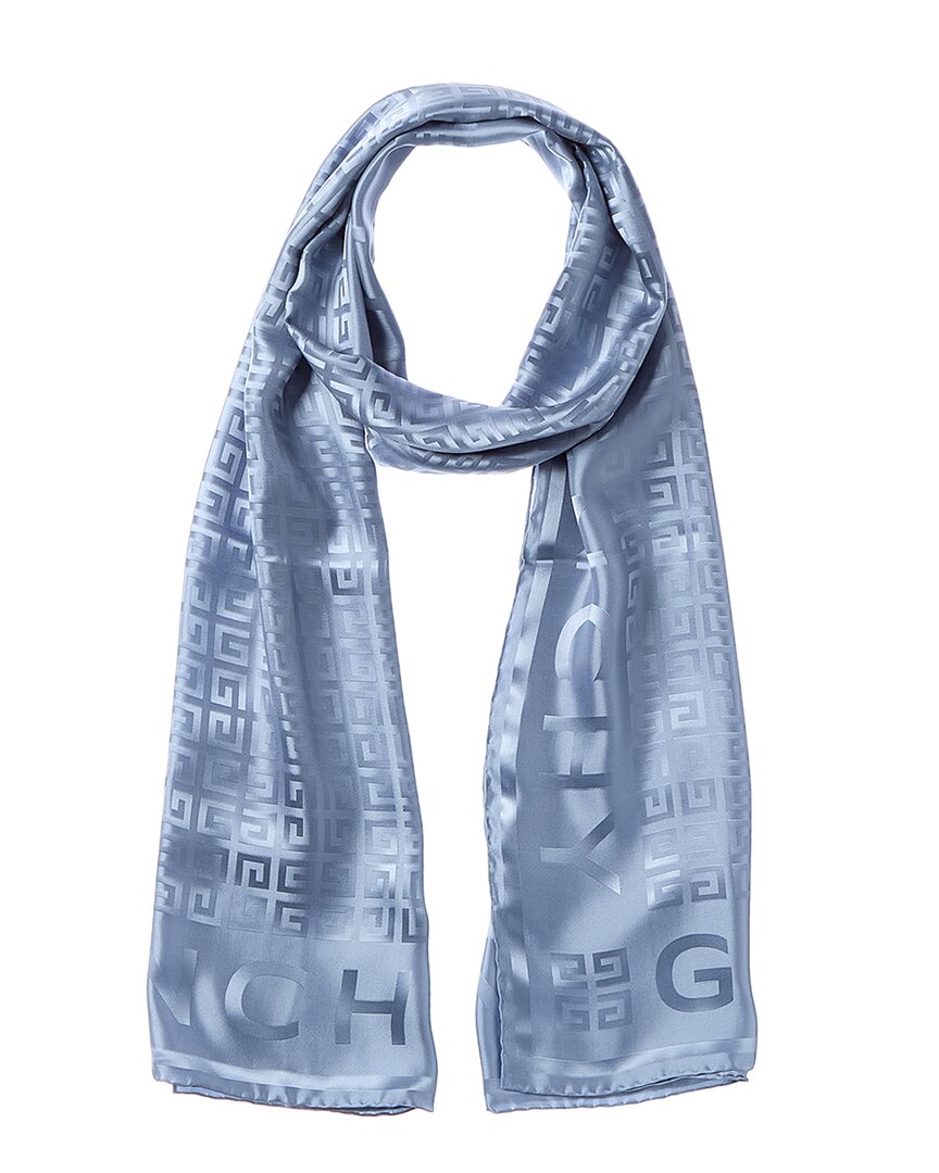 Givenchy 4g Monogram Silk Scarf In Blue