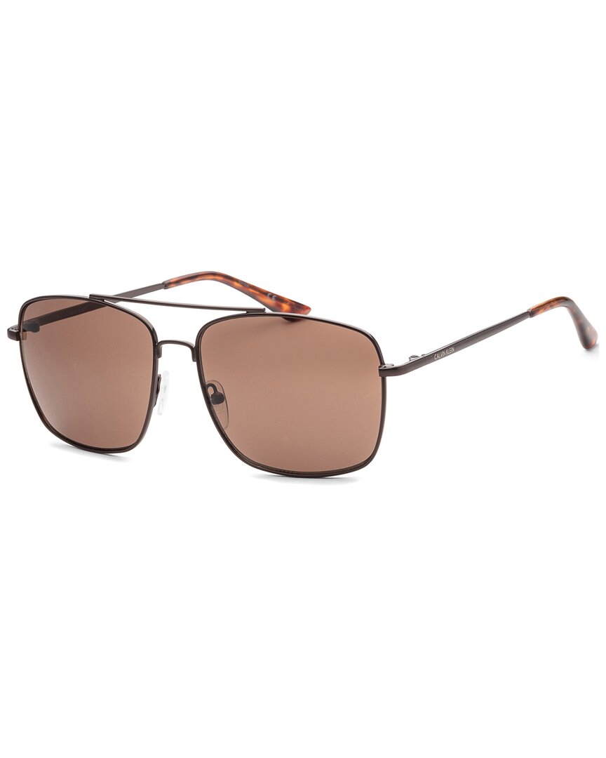 Calvin Klein Brown Gradient Aviator Unisex Sunglasses Ck19314s 717 60 In Brown