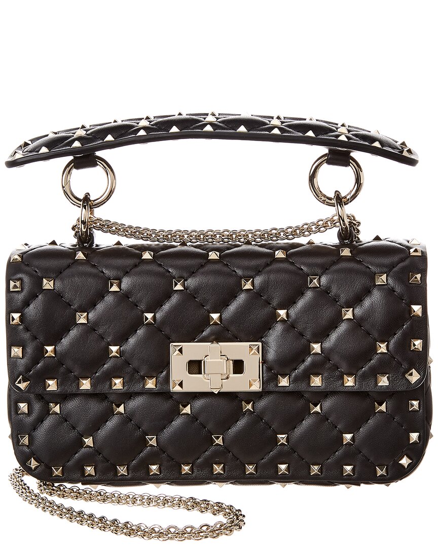Valentino Garavani Black Calf Leather Bos Taurus Handbag - Image 4