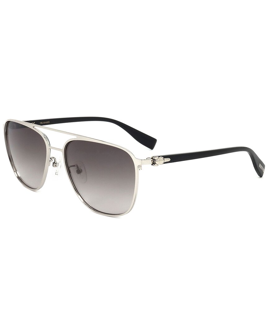 Trussardi Men's Str405f 579x 59mm Sunglasses In Black
