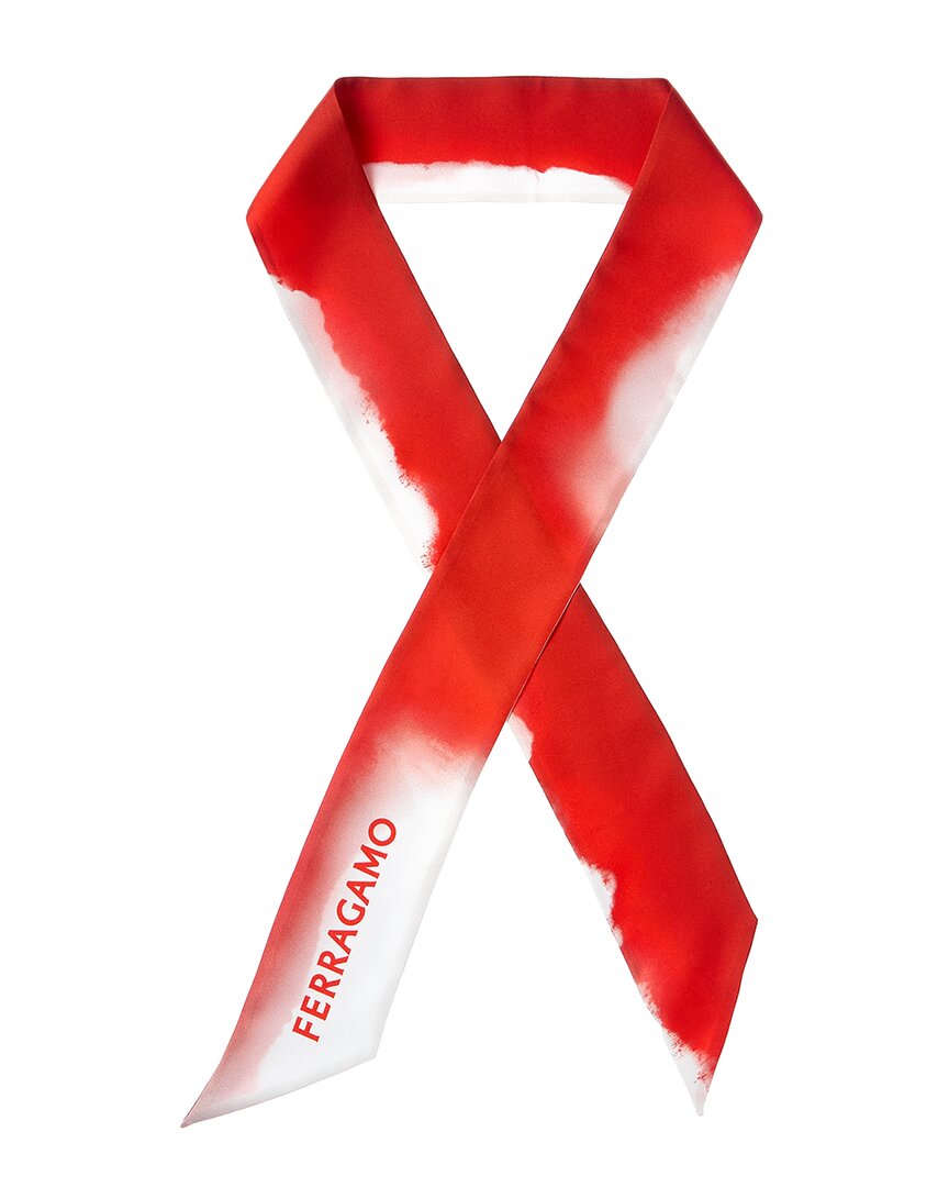 Ferragamo Silk Neck Bow In Red