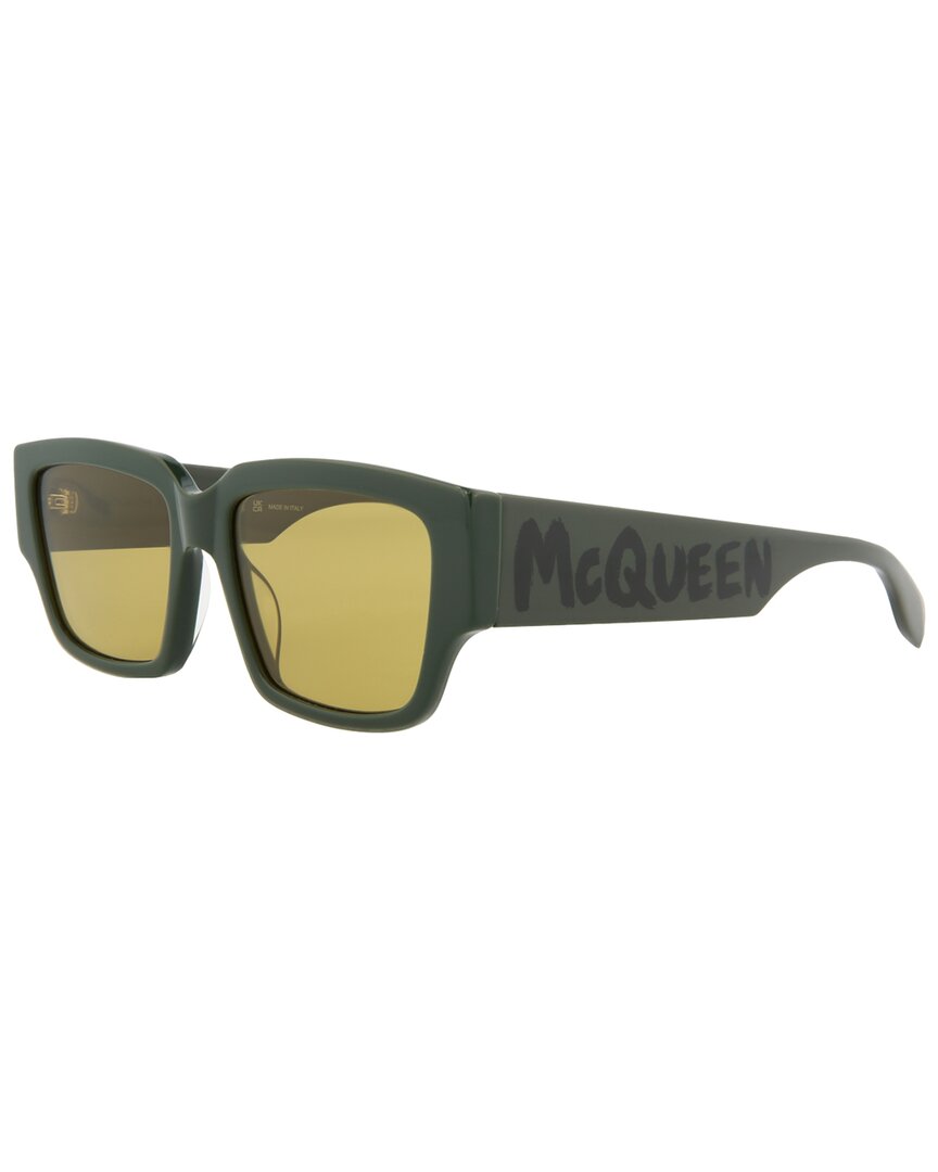 Shop Alexander Mcqueen Men's Am0329s 56mm Sunglasses In Green