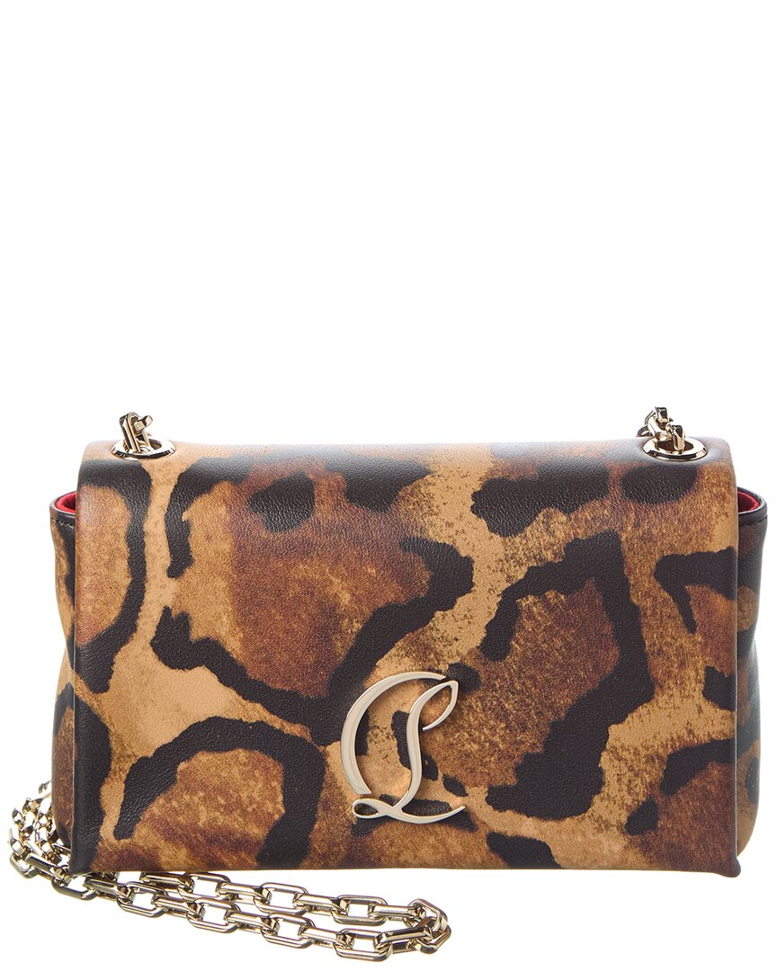 Christian Louboutin Loubi54 Leather Wallet On Chain In Brown