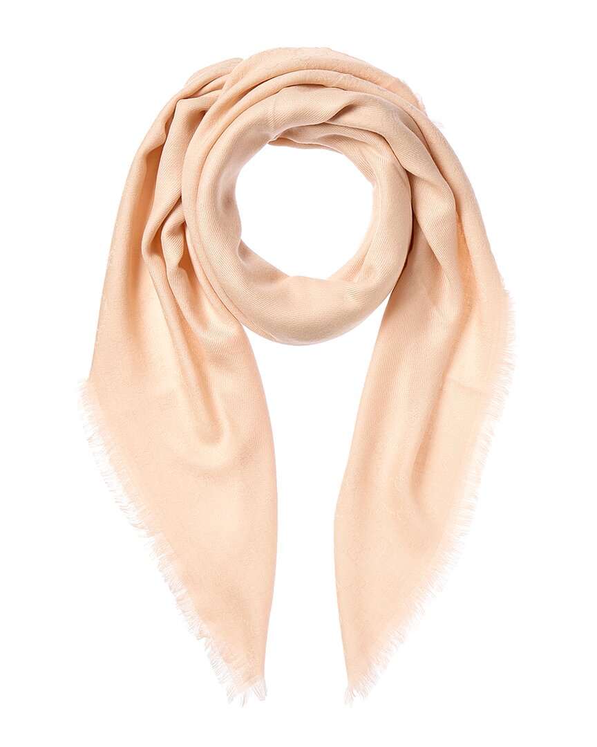 Gucci Gg Wool & Silk-blend Scarf In Pink