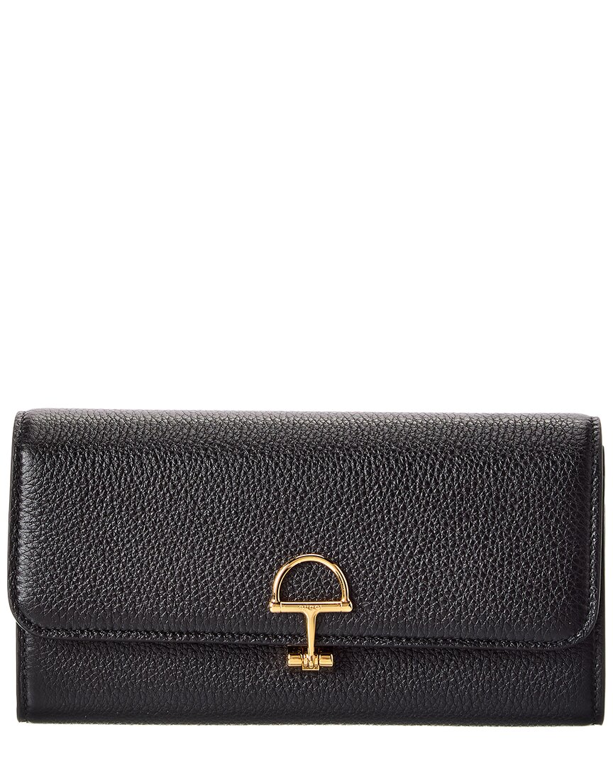 Gucci Softbit Leather Continental Wallet In Black
