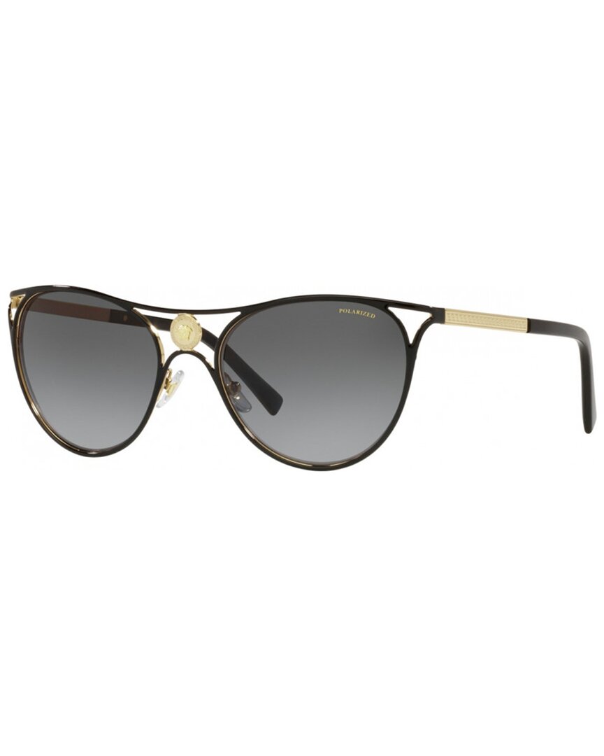 Shop Versace Women's Ve2237 57mm Polarized Sunglasses In Grey
