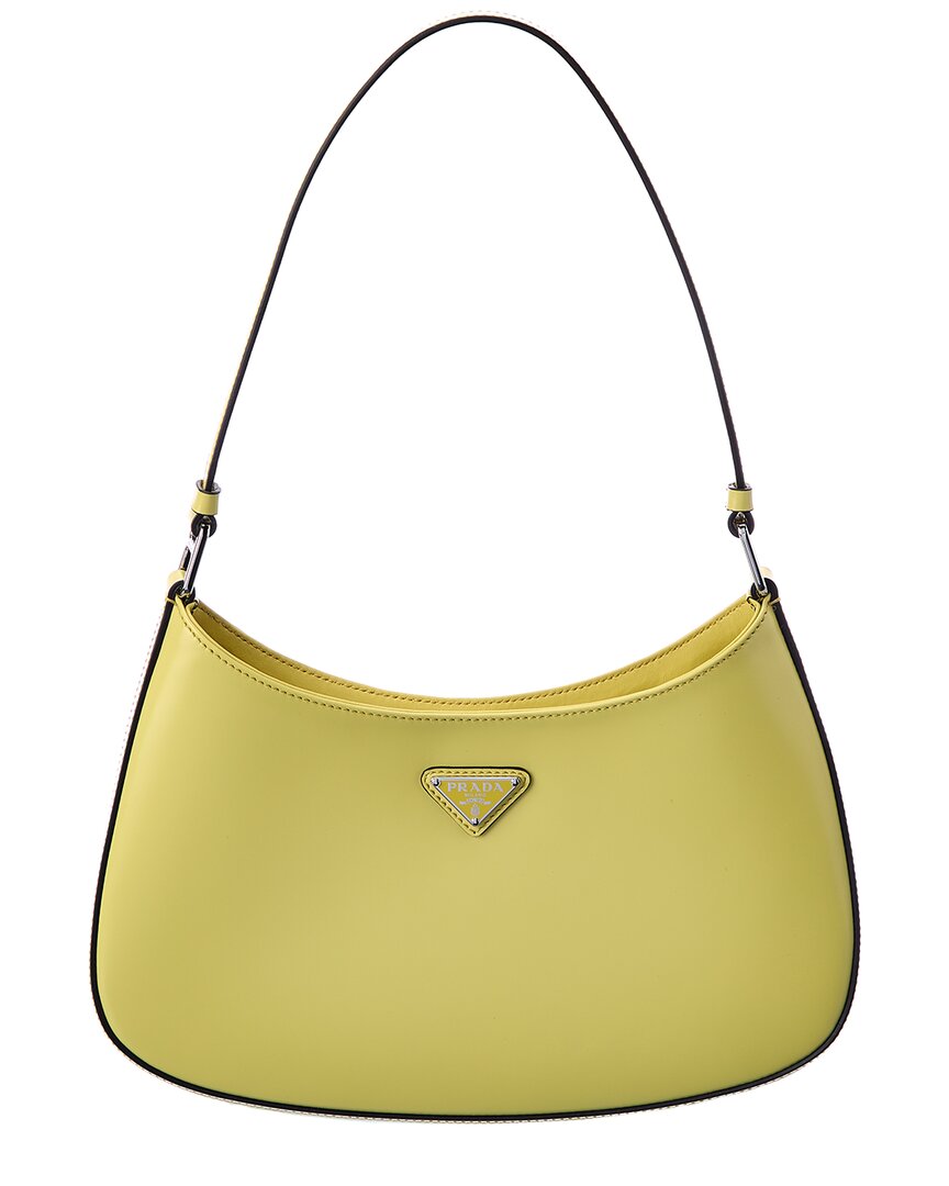 Prada Cleo Brushed Leather Shoulder Bag - Yellow – Amuze