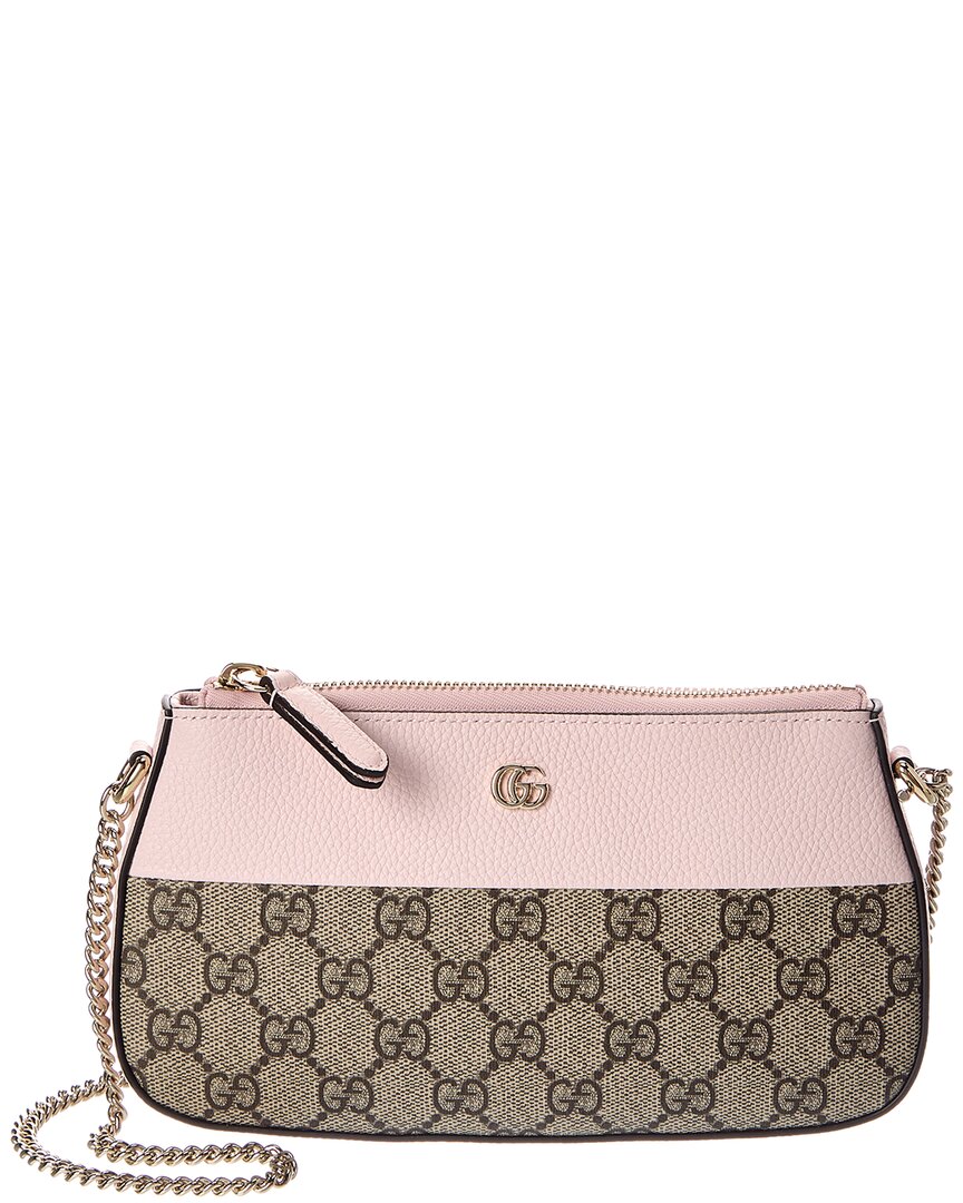 Gucci Bicolor Gg Marmont Mini Gg Supreme Canvas & Leather