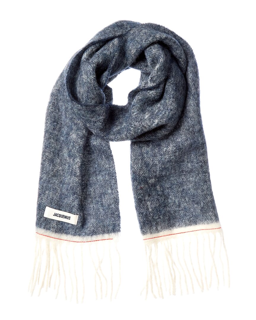 Jacquemus Carro Mohair, Alpaca & Wool-blend Scarf In Blue