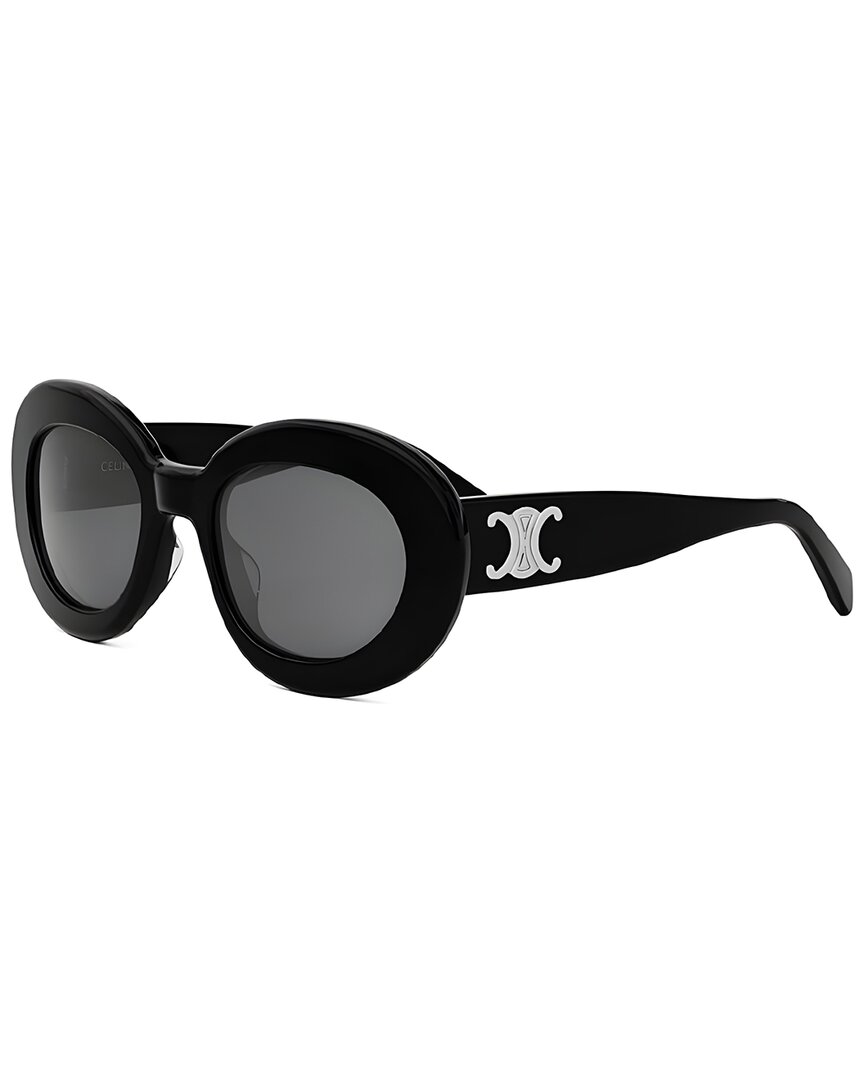 Celine Triomphe Grey Oval Ladies Sunglasses Cl40312u 01a 53  display picture 1