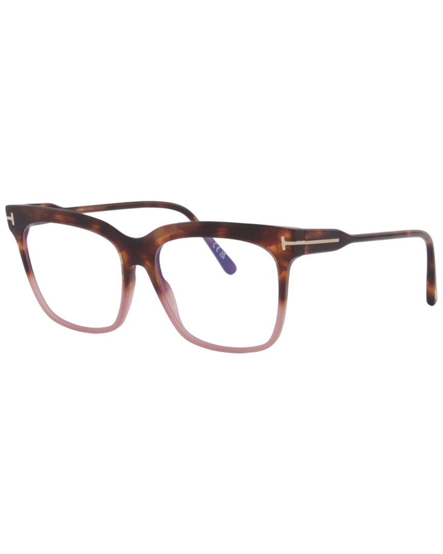 Tom Ford Women's Blue Block 54mm Optical Frames In Brown