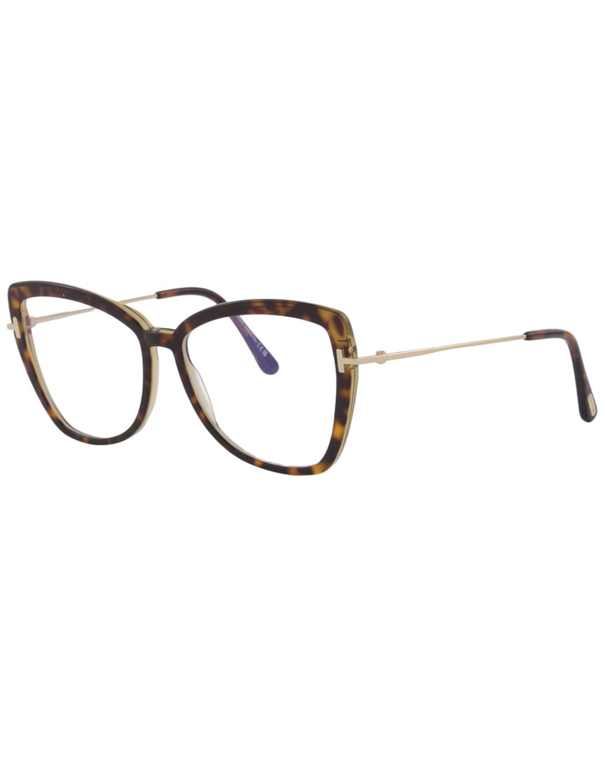 Tom Ford Women's Blue Block 55mm Optical Frames In Yellow
