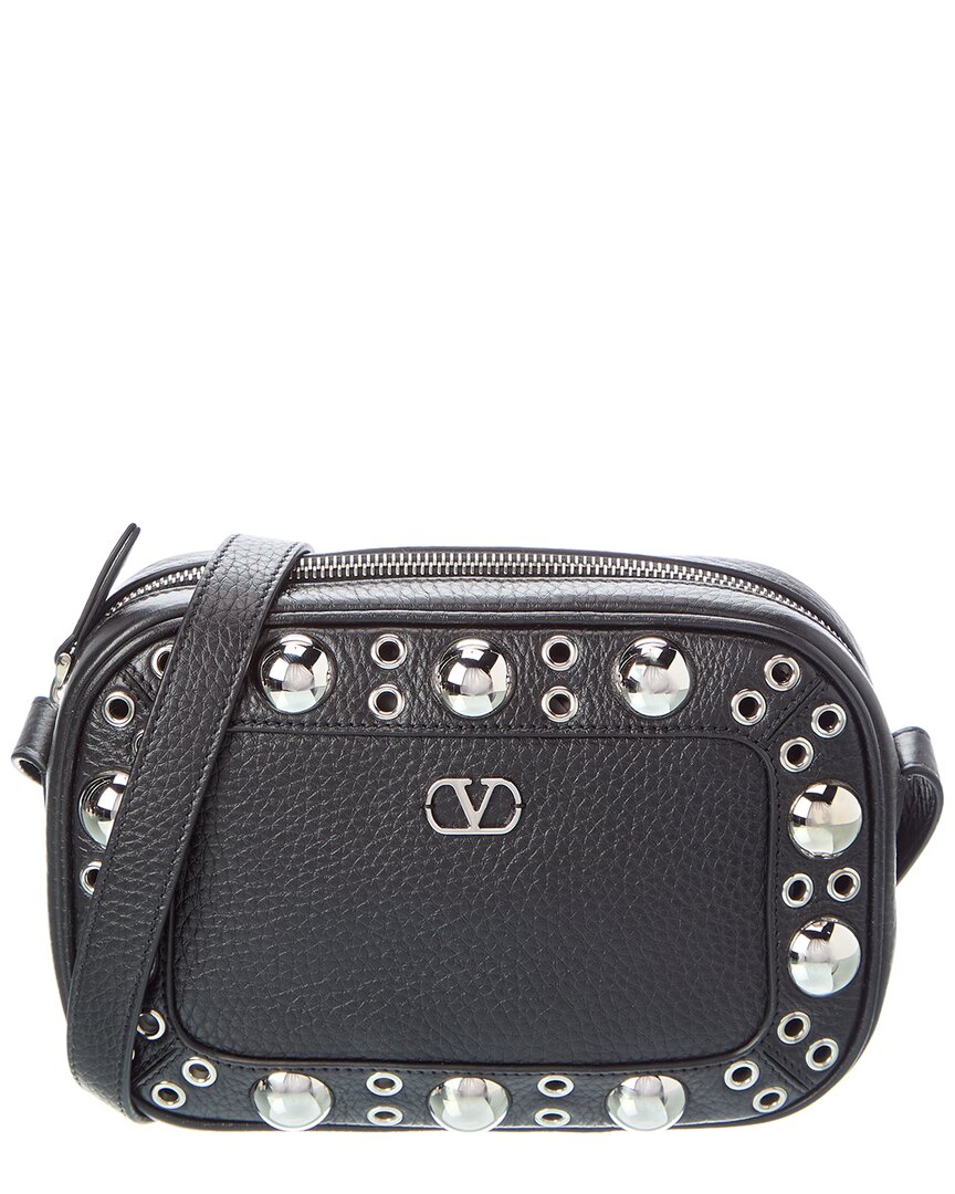 Valentino Garavani Valentino Nellcote Leather Crossbody In Black