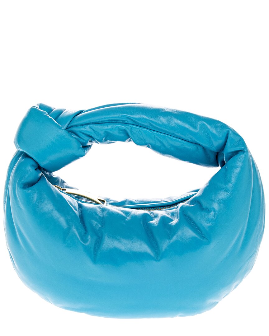 Bottega Veneta Jodie Mini Intrecciato Knot Hobo Bag In Blue