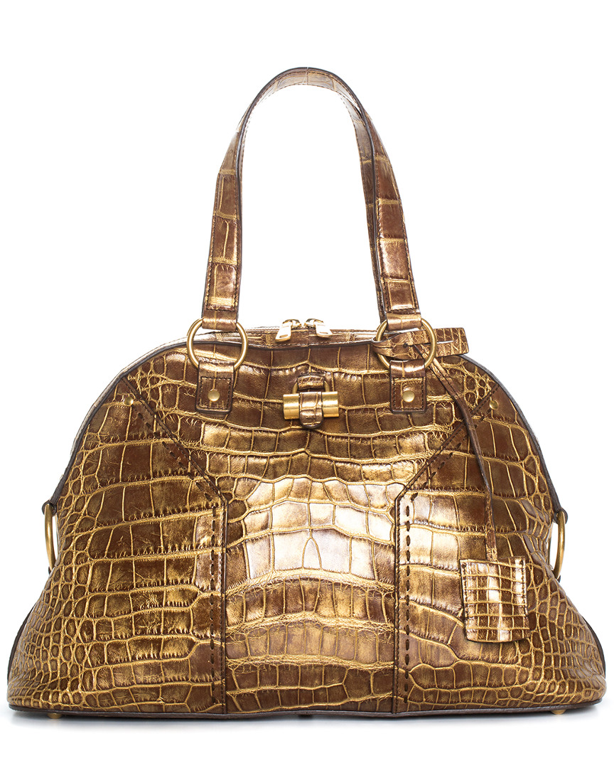Image of Saint Laurent Crocodile Leather Muse Satchel, Never Carried