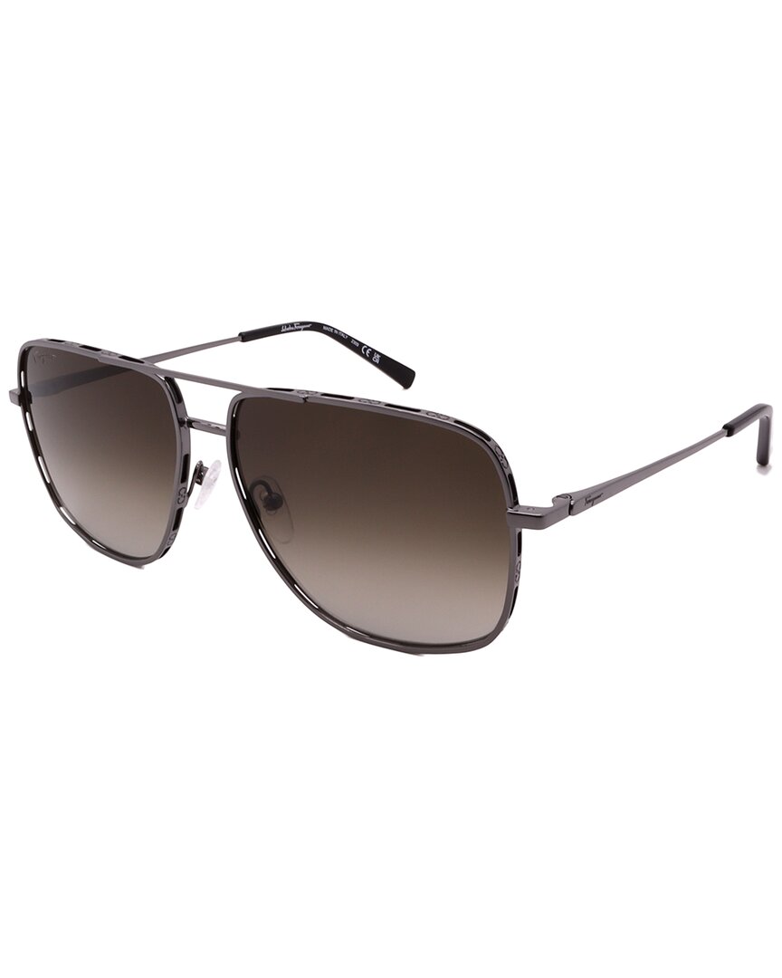Ferragamo Salvatore Dark Grey Navigator Men's Sunglasses Sf278s 069 60