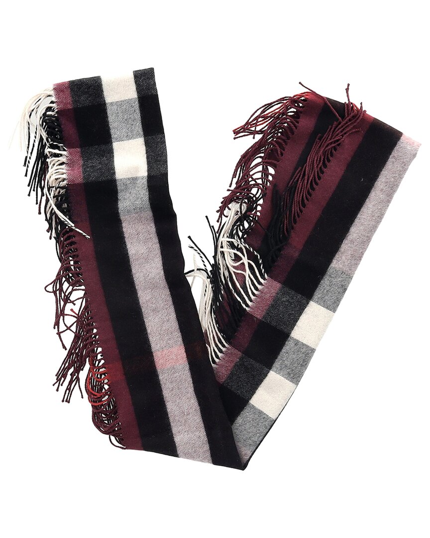 Burberry Check Print Fringed Scarf (authentic Pre-loved) In Brown