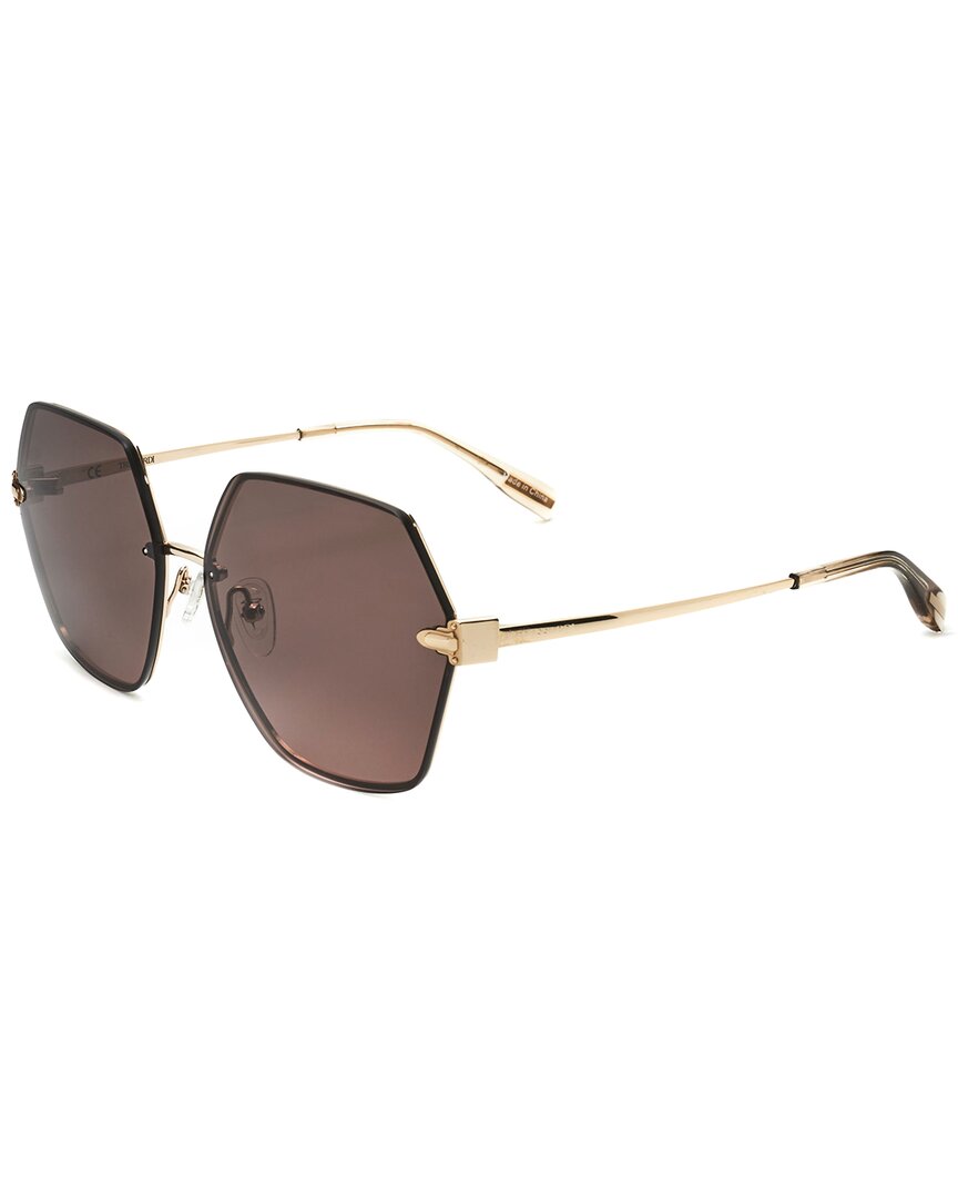 Trussardi Women's Str452f 0300 60mm Sunglasses In Gold