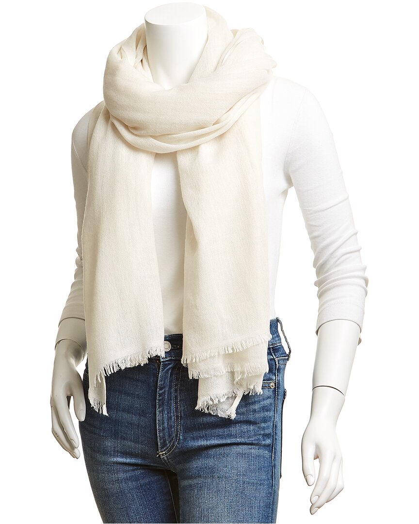 Portolano Lightweight Cashmere Wrap/scarf In White