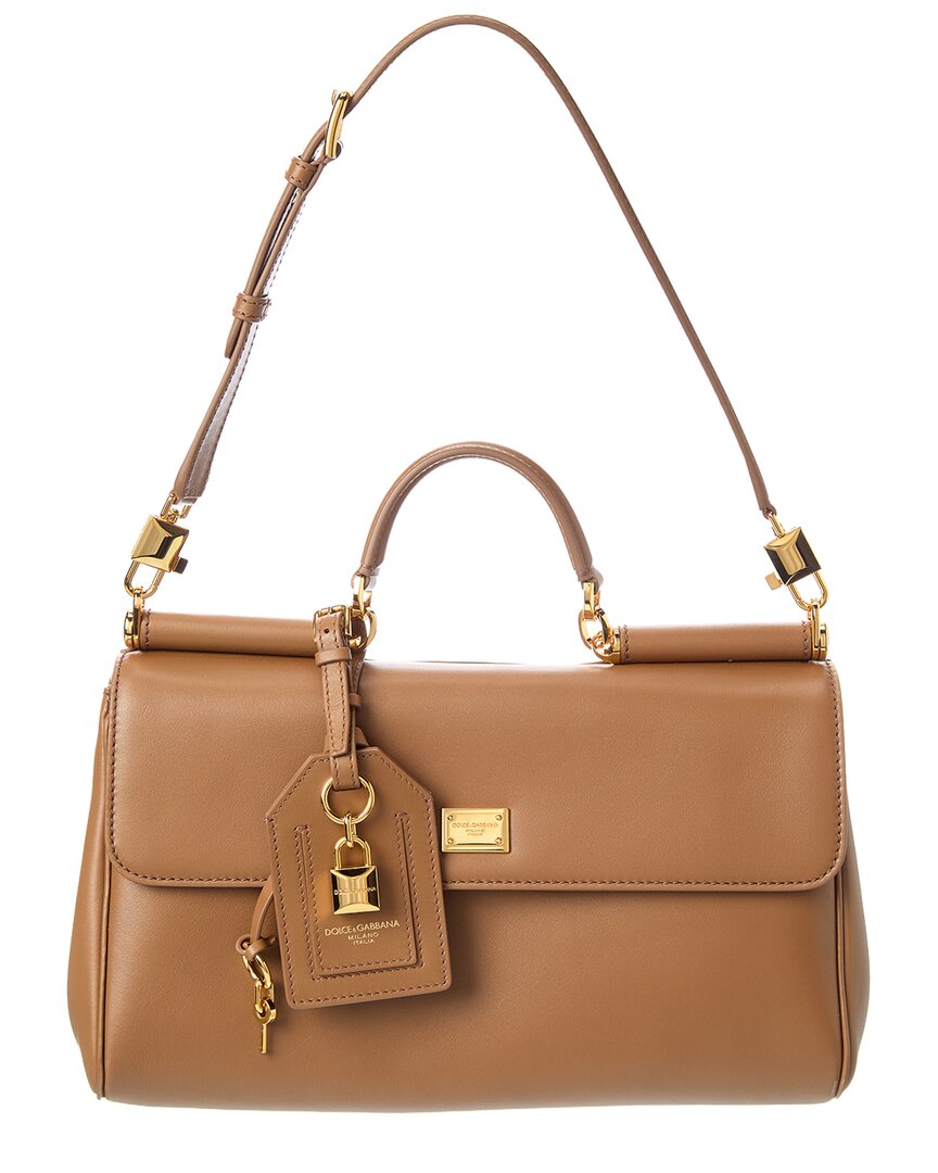 Dolce & Gabbana My Sicily Leather Satchel In Brown