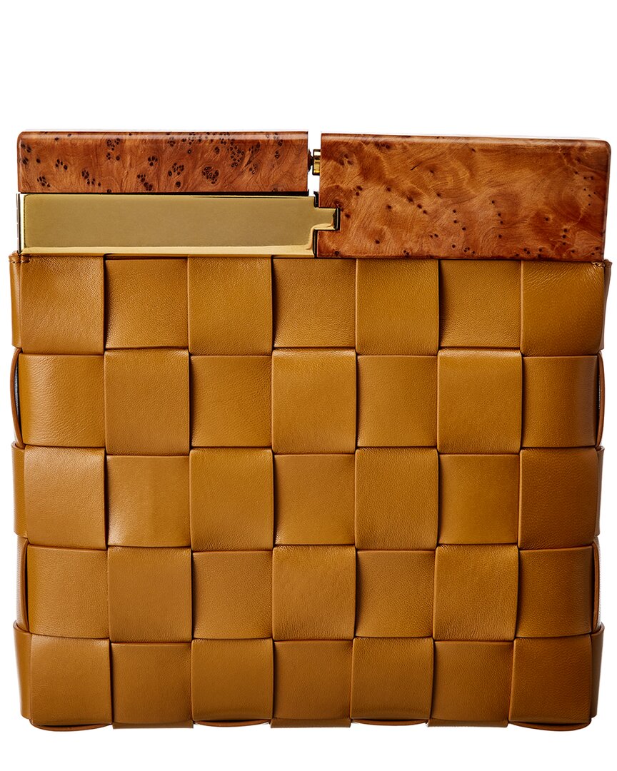Bottega Veneta Bv Snap Intrecciato Leather Clutch