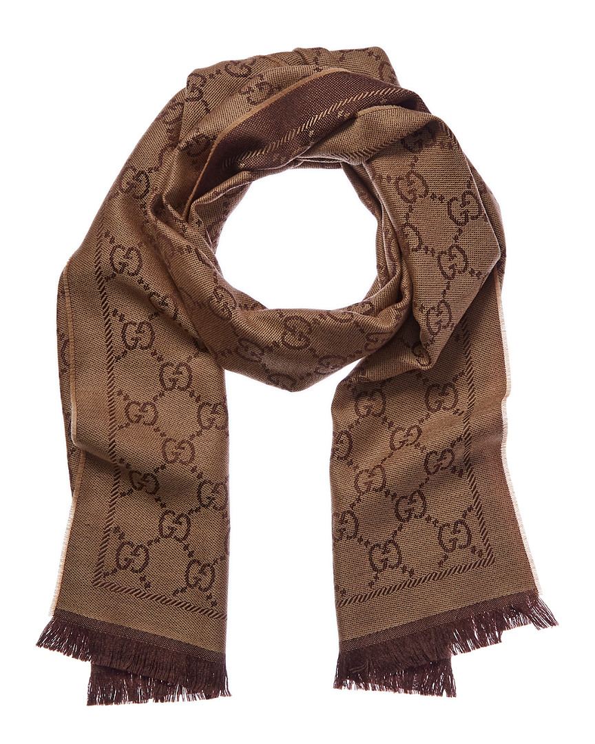 Gucci Gg Jacquard Wool Scarf