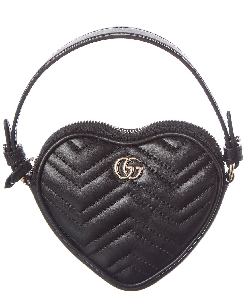 Gucci Gg Marmont Mini Leather Clutch In Black