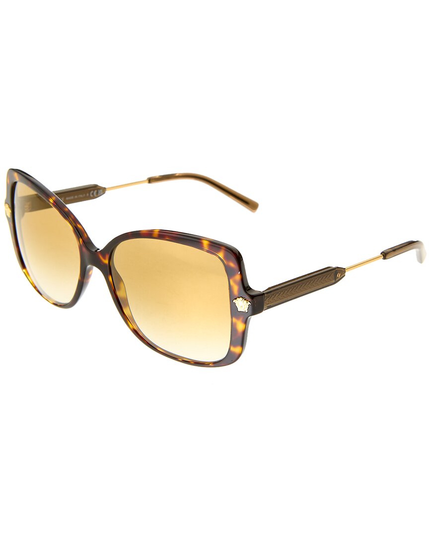 Versace Acetate Butterfly Sunglasses In Brown