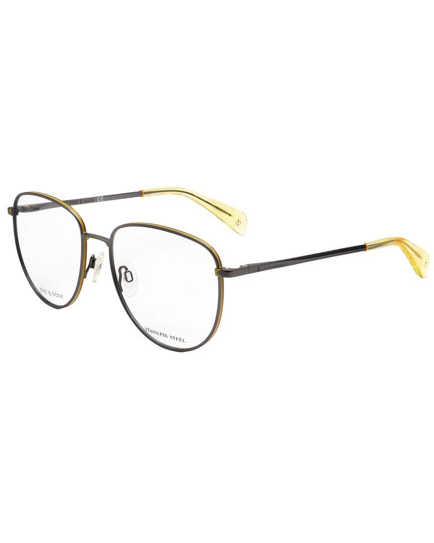 Rag & Bone Unisex Rnb7017 56mm Optical Frames In Silver