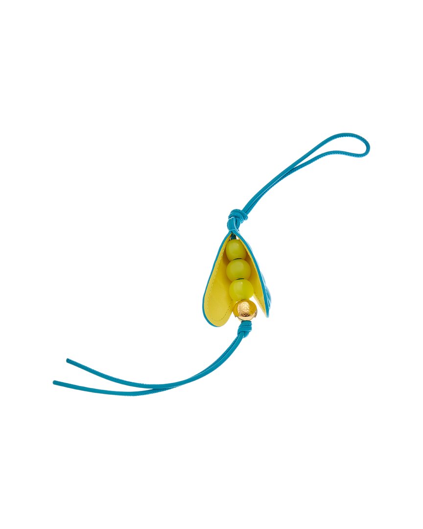 Loewe Pea Pod Leather Charm In Yellow