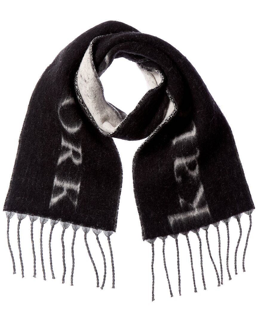 Kate Spade New York Logo Wool-blend Scarf In Black