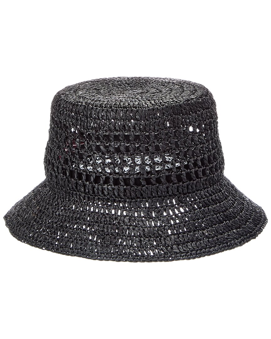 Bruno Magli Crochet Short Brim Bucket Hat In Multi