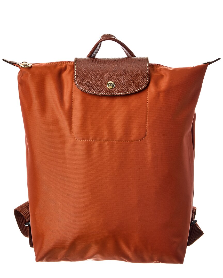 Longchamp Le Pliage Nylon & Leather Backpack In Orange