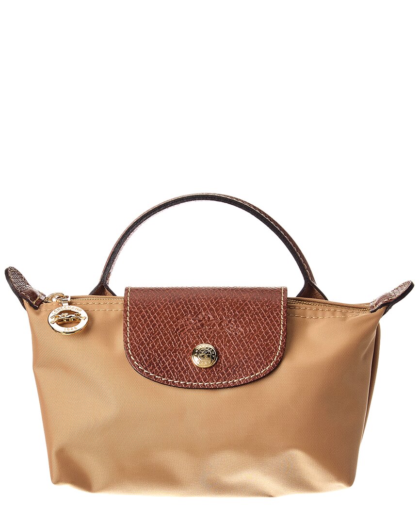 Longchamp Le Pliage Nylon & Leather Clutch In Yellow