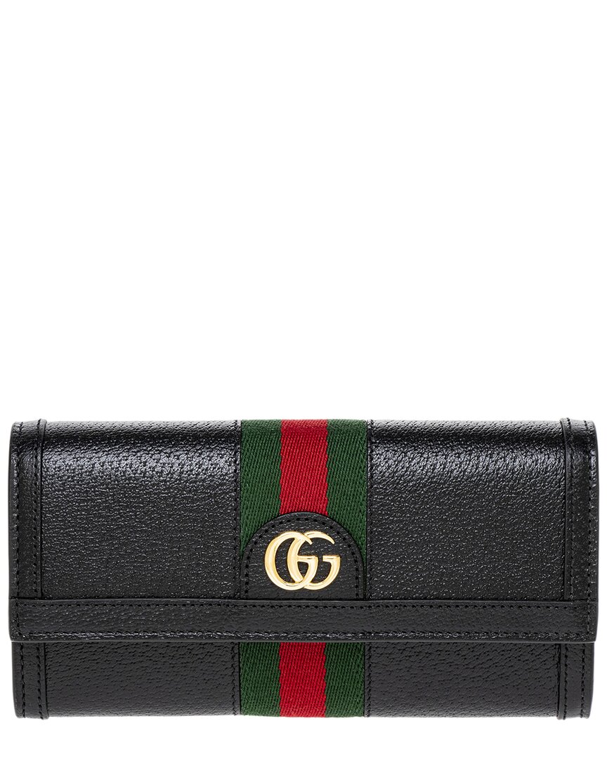 Gucci Ophidia Continental Leather Wallet In Black