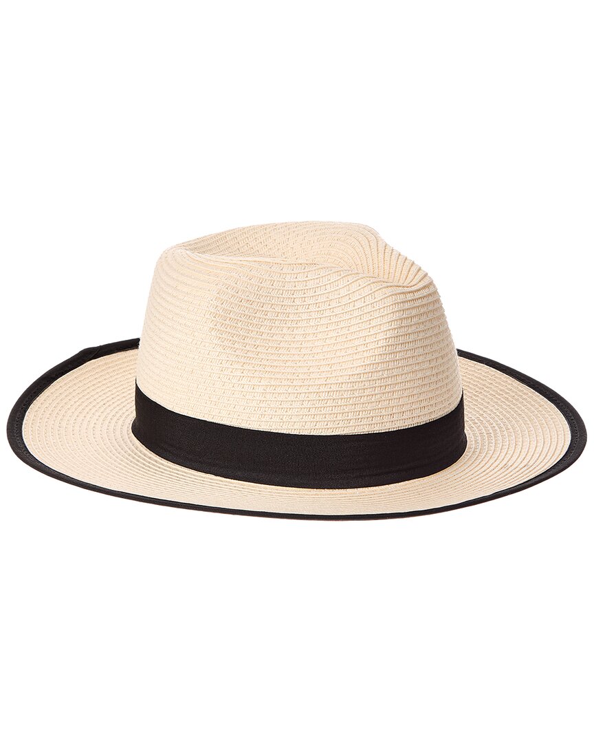 Bruno Magli Ribbon Trim Fedora In White