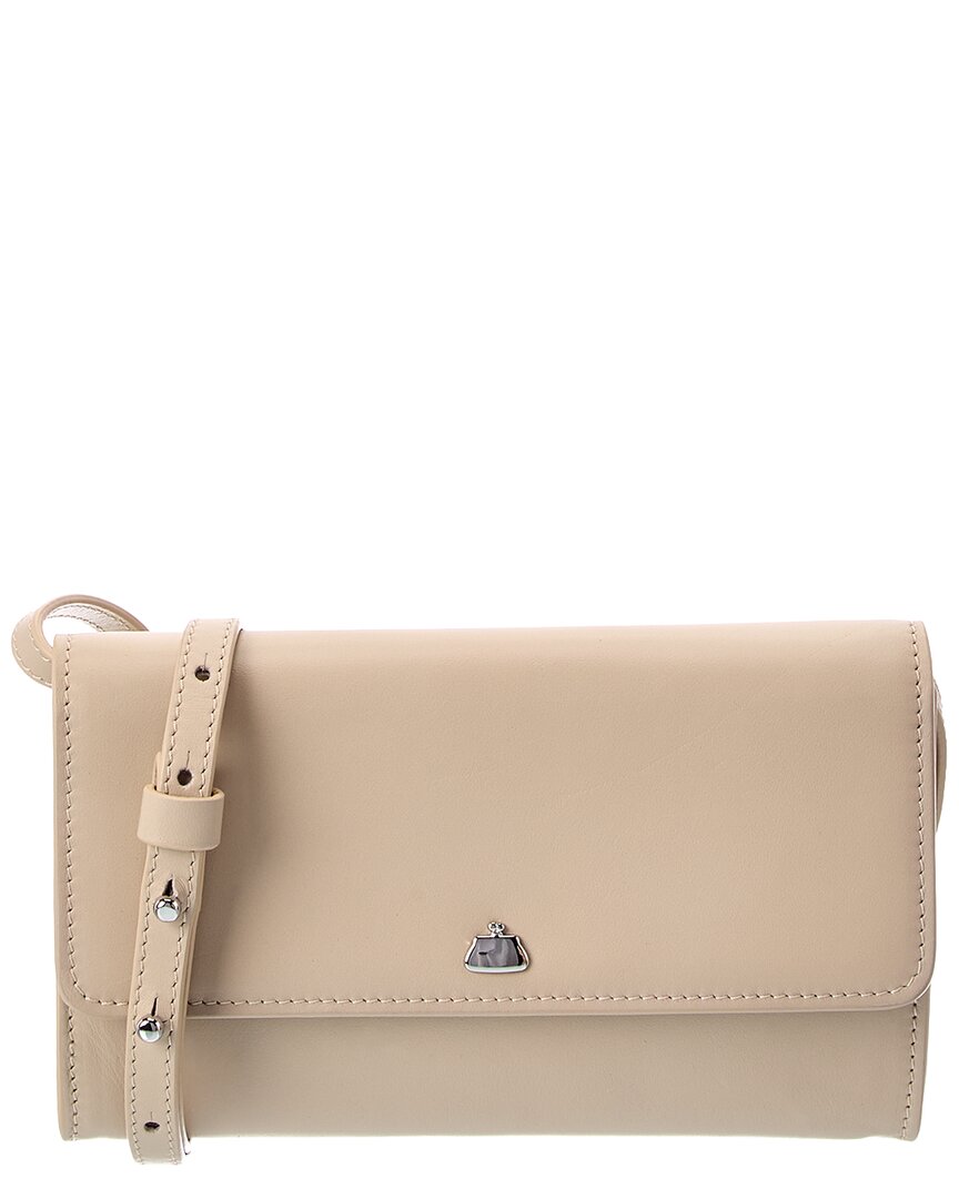 Weekend Max Mara Leather Crossbody In Beige