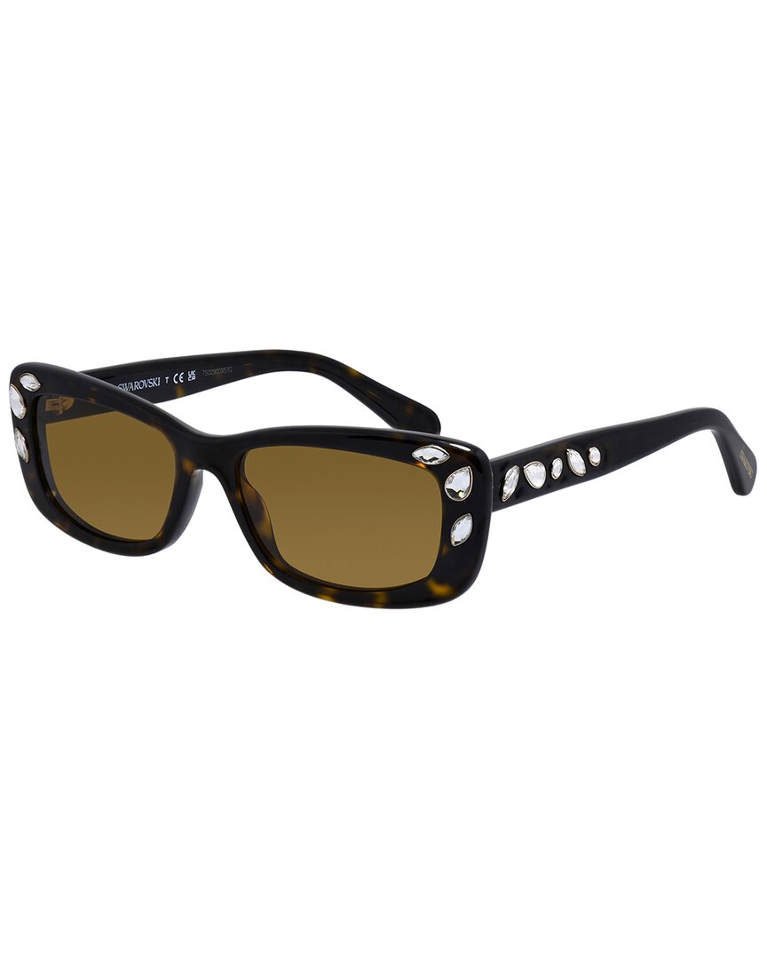 Swarovski Women's Dark/Bronze Sk6008 54Mm Sunglasses