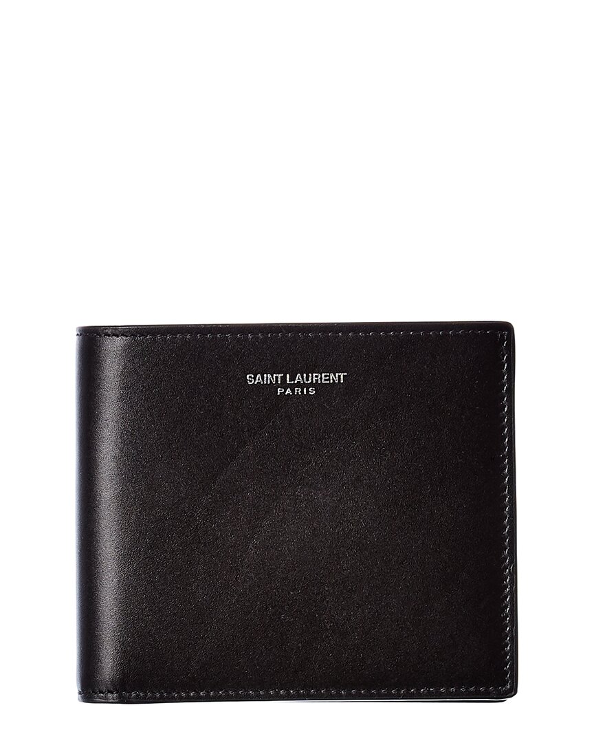 Saint Laurent East/west Leather Wallet In Black