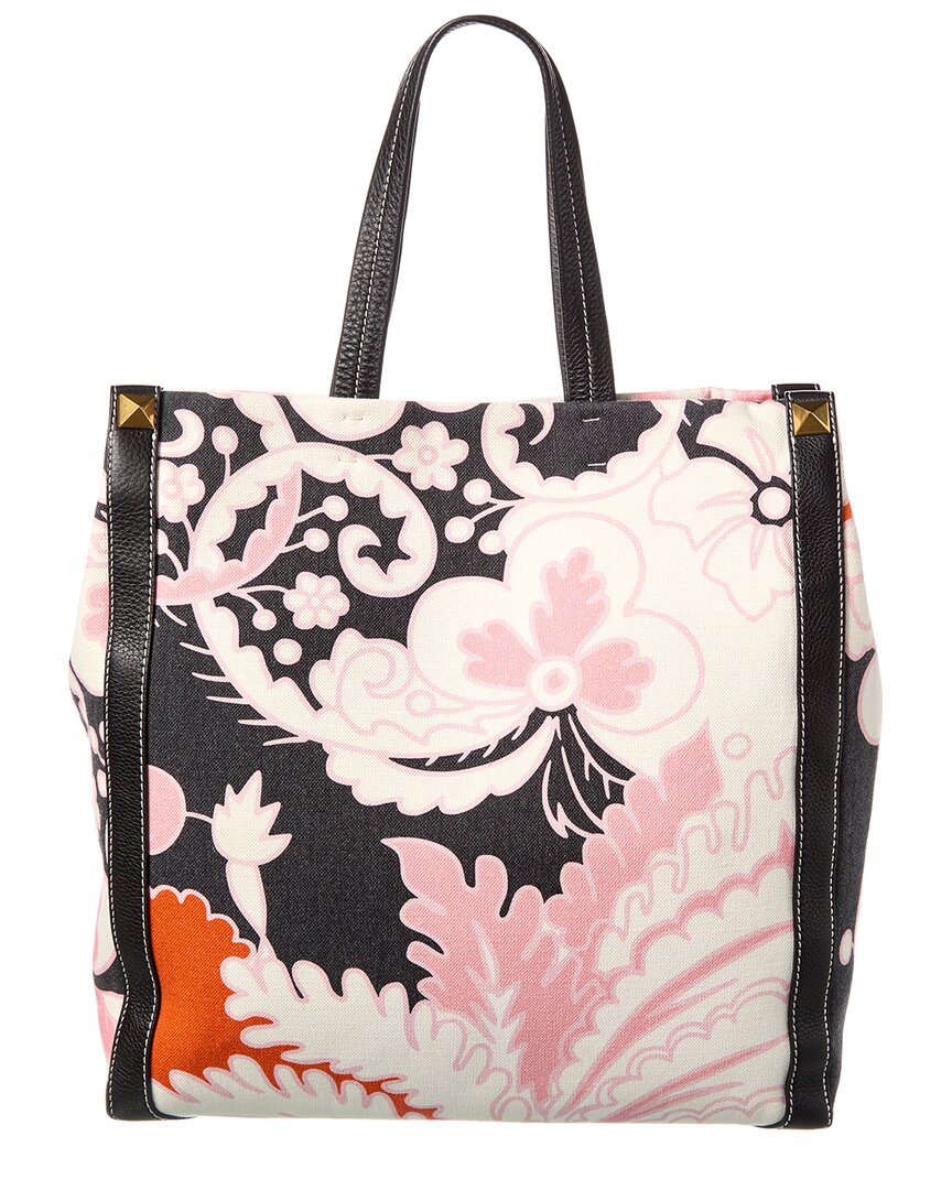 Valentino Canvas & Leather Tote