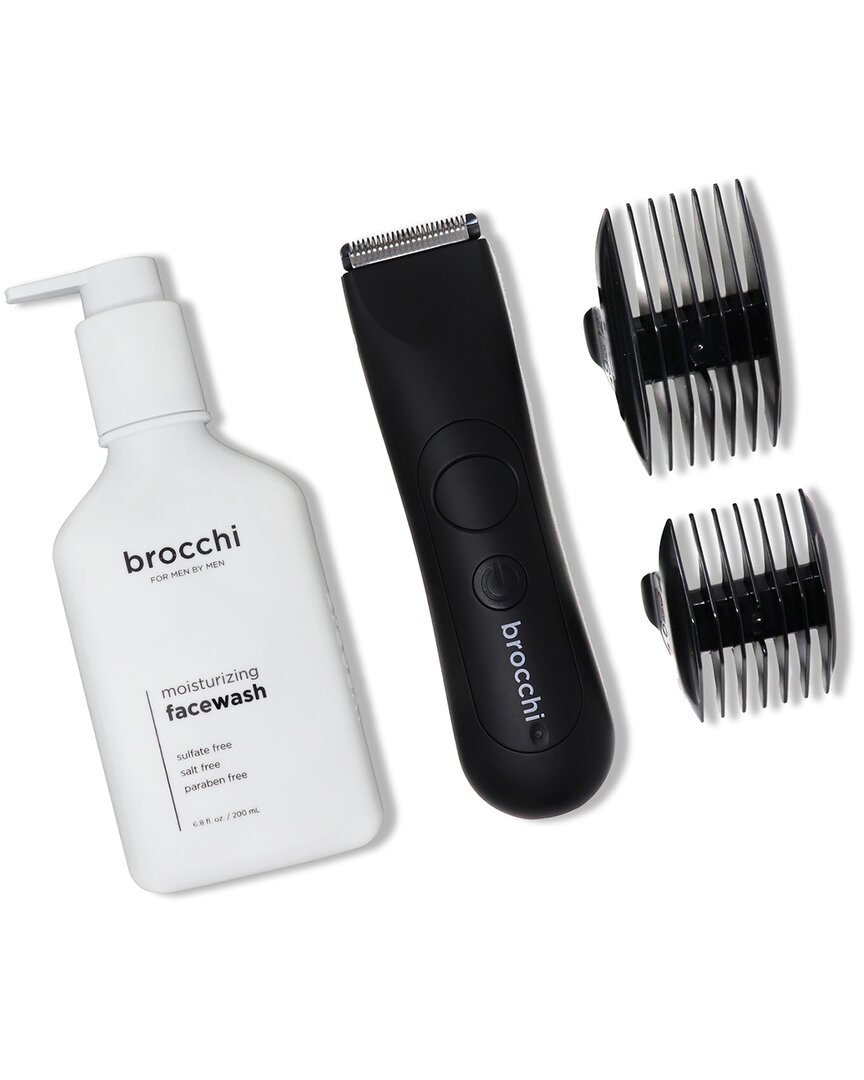 Sebastian Brocchi Brocchi Waterproof Usb Trimmer & Moisturizing Face Wash Bundle In White