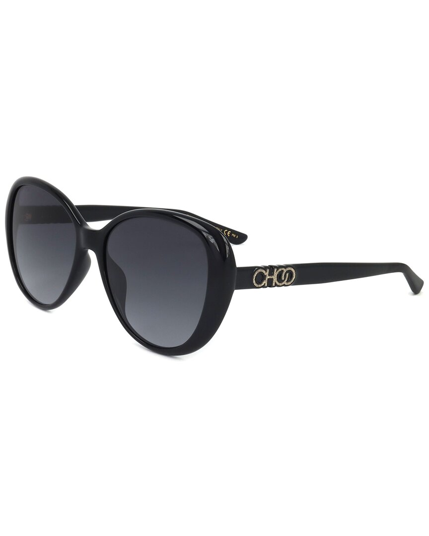 Shop Jimmy Choo Women's Amirags 57mm Sunglasses In Black
